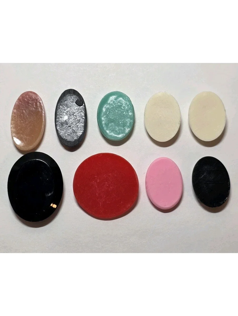 Lot of 9 Vintage Style Resin Cameo Cabochons Floral Lady Butterfly Mixed EUC